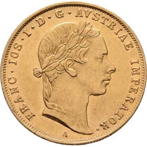 František Josef I., 1848 - 1916, Dukát 1856 A, 3.479g, nep.škr., nep.rysky, pěkná
