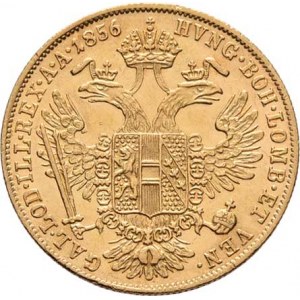 František Josef I., 1848 - 1916, Dukát 1856 A, 3.479g, nep.škr., nep.rysky, pěkná