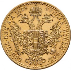 František Josef I., 1848 - 1916, Dukát 1898, 3.484g, nep.hr., nep.rysky, pěkná patina,
