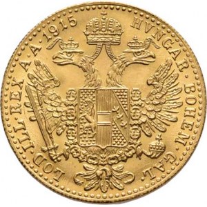 František Josef I., 1848 - 1916, Dukát 1915 - novoražba, 3.496g, zcela nep.rysky,