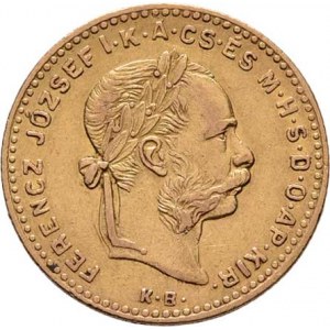 František Josef I., 1848 - 1916, 4 Zlatník 1885 KB (pouze 64.000 ks), 3.196g,