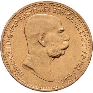František Josef I., 1848 - 1916, 10 Koruna 1909 - Marschall, 3.385g, dr.hr.,