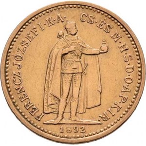 František Josef I., 1848 - 1916, 10 Koruna 1892 KB, 3.355g, nep.hr., nep.rysky, pěkná