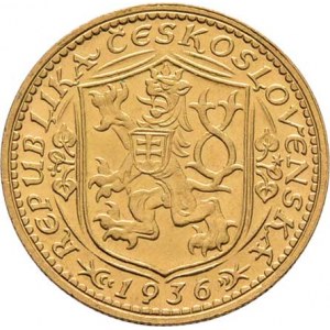 Československo, období 1918 - 1939, Dukát 1936 (raženo pouze 14.566 ks), 3.492g, zcela