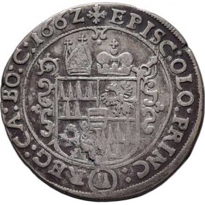 Olomouc-biskup., arcivév. Leopold Vilém, 1637 - 1662, XV Krejcar 1662, S-V.138 (B2/B1) Vyškov-Buonc