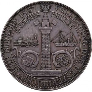 Rakouská a spolková měna, údobí let 1857 - 1892, 2 Tolar spolkový 1857 A - Jižní dráha - lístky