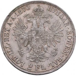 Rakouská a spolková měna, údobí let 1857 - 1892, 2 Zlatník 1870 A, 24.551g, hr., nep.rysky, pěkná