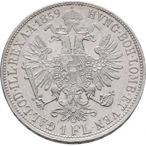 Rakouská a spolková měna, údobí let 1857 - 1892, Zlatník 1859 V - bez tečky za REX, 12.299g,