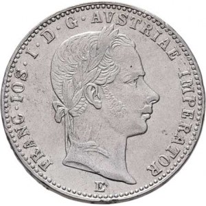 Rakouská a spolková měna, údobí let 1857 - 1892, 1/4 Zlatník 1858 E - menší ozn. nominálu, 5.261g,