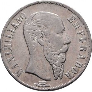 Mexiko, Maximilian, 1864 - 1867, Peso 1866 Mo, Mexiko, KM.388.1 (Ag903), 26.961g,