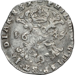 Belgie, Španělské Nizozemí, Filip IV., 1/2 patagonu 1645, Bruggy