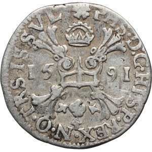 Spanish Netherlands, Overjissel, Philipp II, 1/4 Taler (Bourgondische) 1591, Kampen Extremely Rare