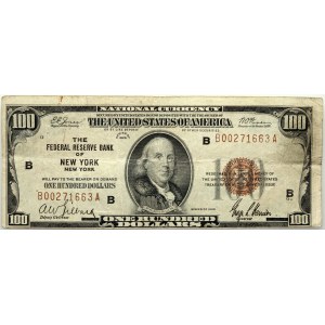 USA, Federal Reserve Bank of New York, 100 Dollars 1929