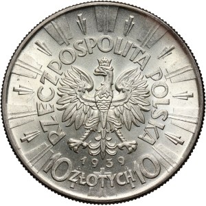 II RP, 10 zloty 1939, Varsovie, Józef Piłsudski