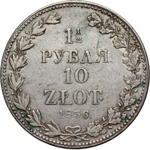 Russian partition, Nicholas I, 1 1/2 rubles = 10 zlotys 1836 MW, Warsaw