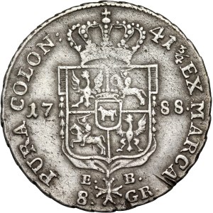 Stanisław August Poniatowski, due zloty (8 groszy) 1788 EB, Varsavia