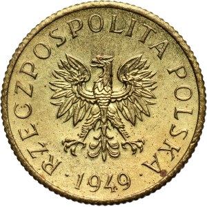 People's Republic of Poland, 1 penny 1949, SAMPLE, brass