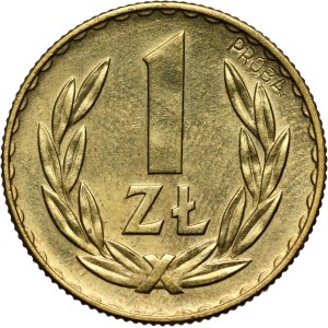 People's Republic of Poland, 1 zloty 1949, SAMPLE, brass, inscription high