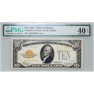 Vereinigte Staaten von Amerika, $10 1928, Goldzertifikat, Serie A