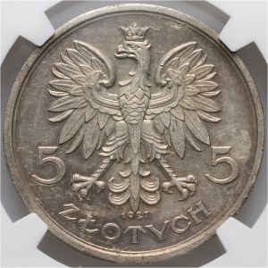 II RP, 5 zloty 1927, Warsaw, Nike, PRÓBA