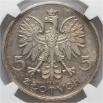 II RP, 5 złotych 1927, Warszawa, Nike, PRÓBA