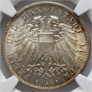 Germany, Lübeck, 3 Mark 1914 A, Berlin