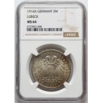 Germany, Lübeck, 3 Mark 1914 A, Berlin