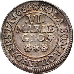 Germany, Brunswick-Lüneburg-Calenberg, Ernst August, 6 Mariengroschen 1688