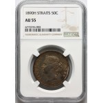 Straits Settlements, Victoria, 50 centů 1890 H, Heaton