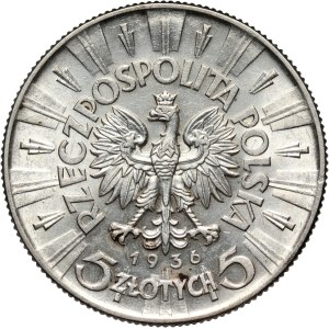 II RP, 5 zloty 1936, Warsaw, Józef Piłsudski