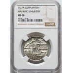 Germany, Weimar Republic, 3 Mark 1927 A, Berlin, Marburg