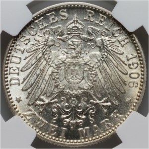 Allemagne, Baden, Friedrich I, 2 marks 1906, Karlsruhe, Jubilé d'or