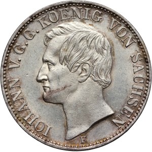 Germany, Sachsen, John V, Mining Thaler 1858 F, Dresden