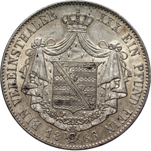 Germany, Sachsen-Meiningen, Berhnard II, Thaler 1866