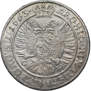 Śląsk, Leopold I, 15 krajcarów 1663 GH, Wrocław
