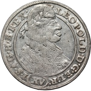 Silesia, Leopold I, 15 krajcars 1663 GH, Wrocław