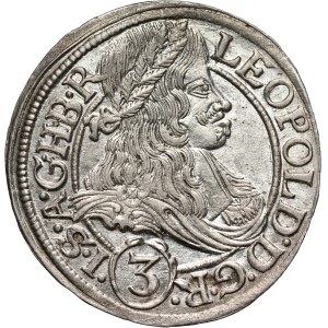 Silesia, Leopold I, 3 krajcary 1666 SHS, Wrocław