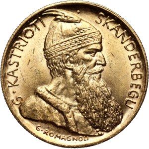 Albanien, Skanderbeg, 20 Franga Ari 1927 V, Wien