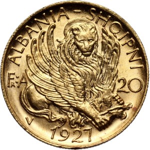 Albanien, Skanderbeg, 20 Franga Ari 1927 V, Wien