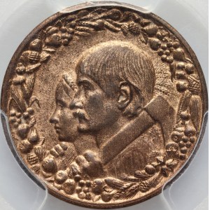 II RP, 10 gold 1925, Workers, Warsaw, PRÓBA, bronze