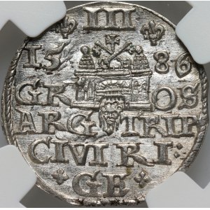 Stefan Batory, trojak 1586, Ryga