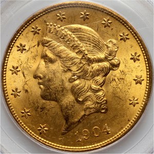 Vereinigte Staaten von Amerika, $20 1904, Philadelphia, Liberty Head