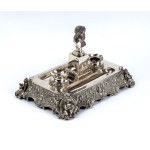 GIUSEPPE GIOVARA Italian silver inkwell with dedication to Alessandro Riberi