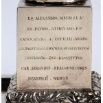 GIUSEPPE GIOVARA Italian silver inkwell with dedication to Alessandro Riberi