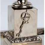 GIUSEPPE GIOVARA Italian silver inkwell with dedication to Alessandro Riberi