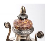 VINCENZO II BELLI Bedeutendes Paar italienischer Vasen mit zwei Henkeln aus Silber und Marmor
