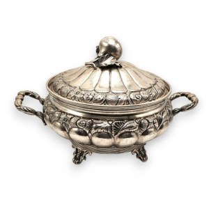 Italian solid silver tureen with underplate