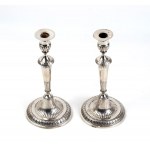 A pair of Italian silver candlesticks