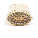 Gold and diamond snuff box with watch