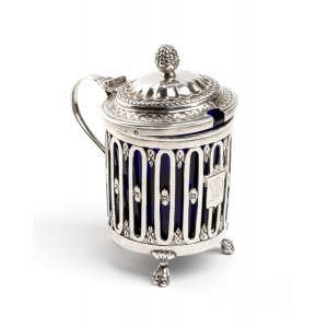 French solid silver mustard pot